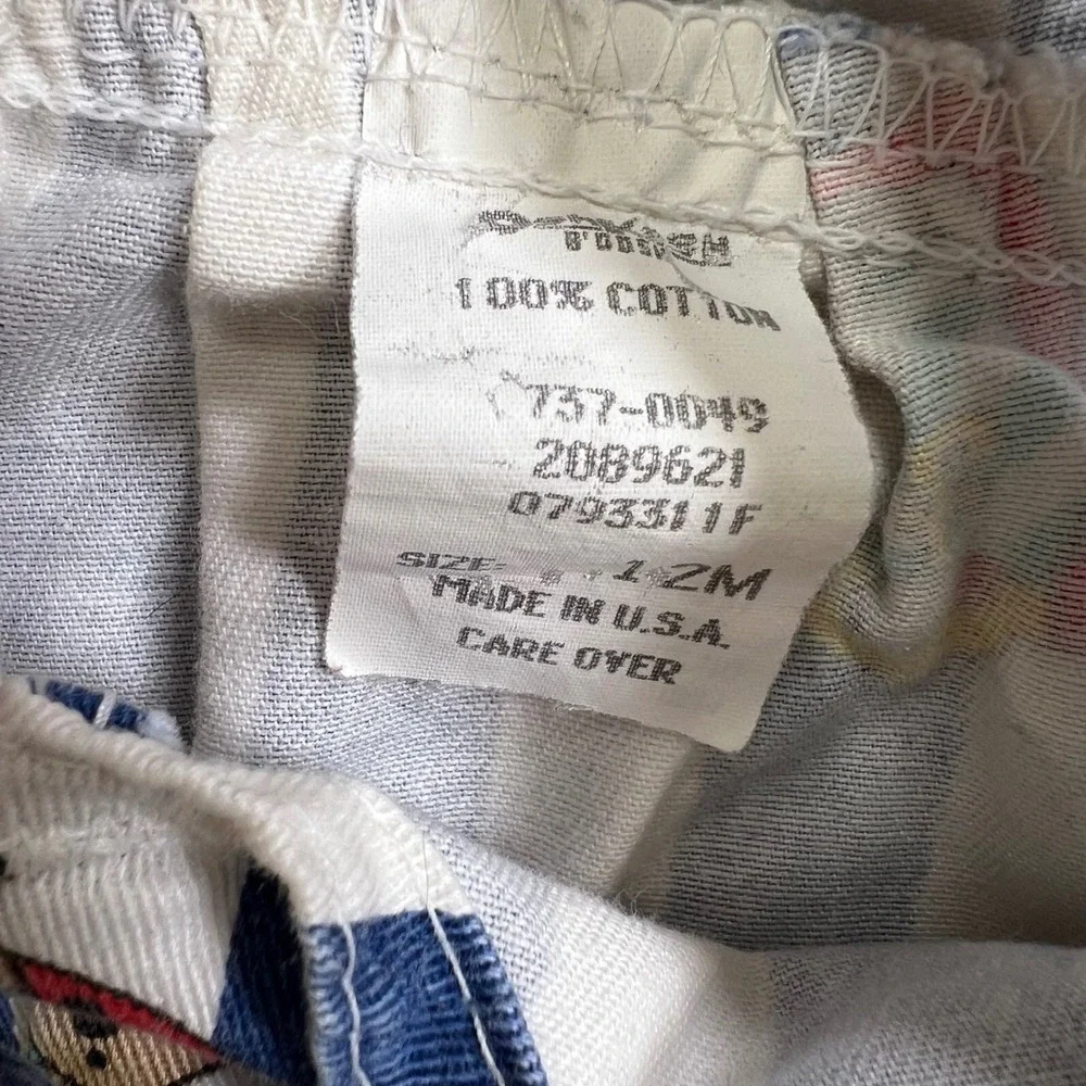 Baby OshKosh Shortall Bubble Overalls 12M Blue White Striped Sailor Bear VTG 80s